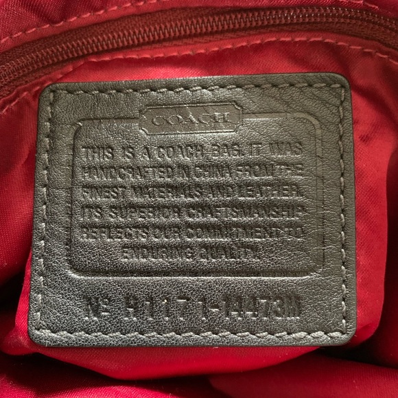 Coach Handbag Purse w/ Strap Grey Red Lining - Picture 3 of 8